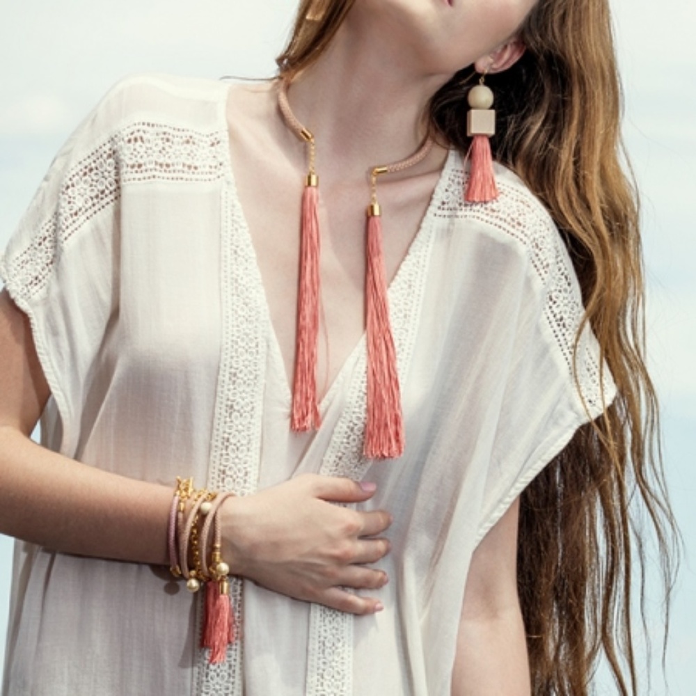 ✨3 for $20 sale✨Desert Sun Statement Tassel Choker - Picture 1 of 3